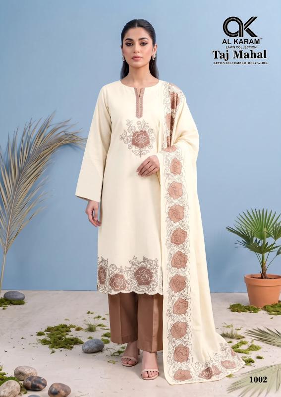 Alkaram taj mahal wholesale cotton dress materials in surat with price